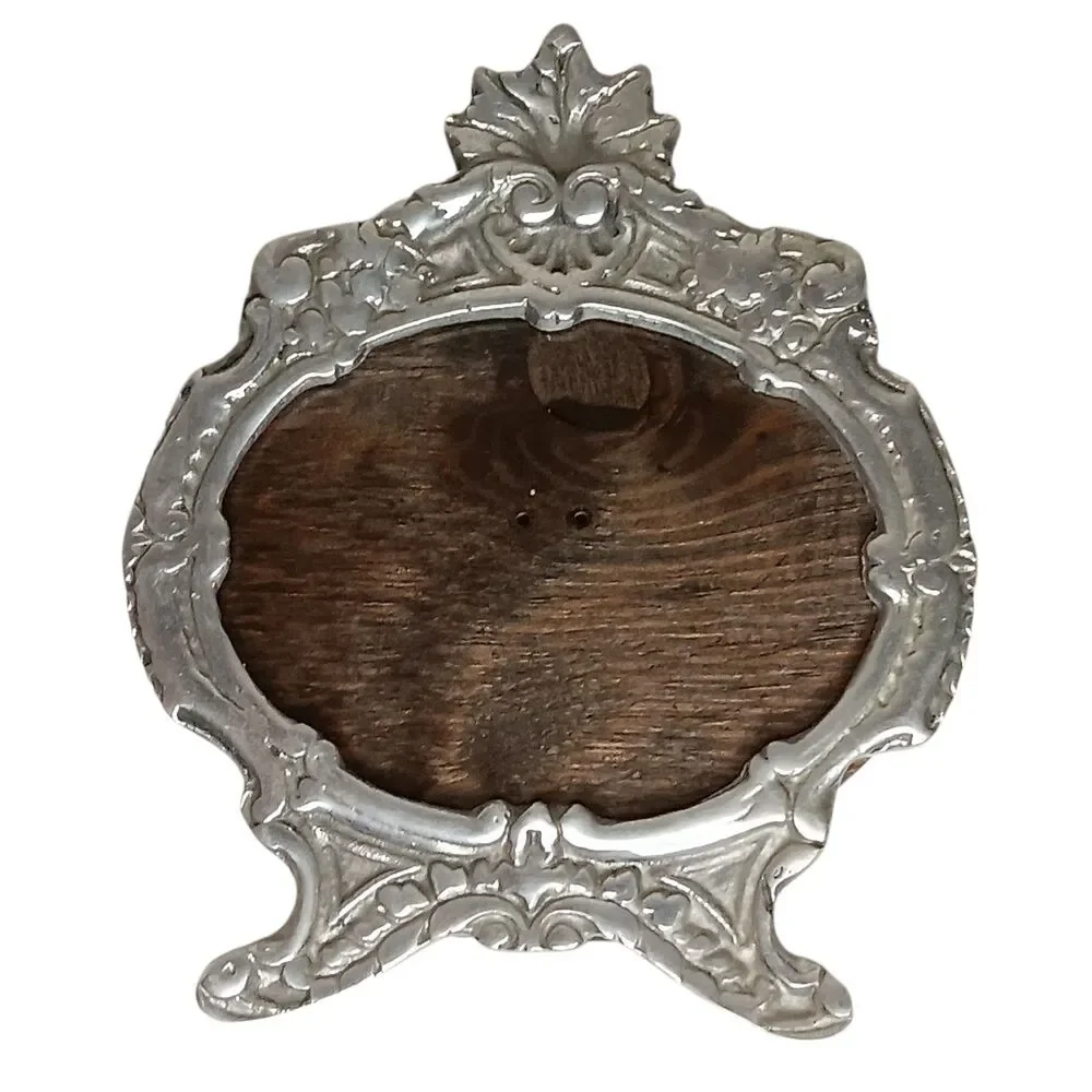 Vintage Ornate Picture Frame Silvertone Metal Scroll Design 8x10 For Photo 5x6